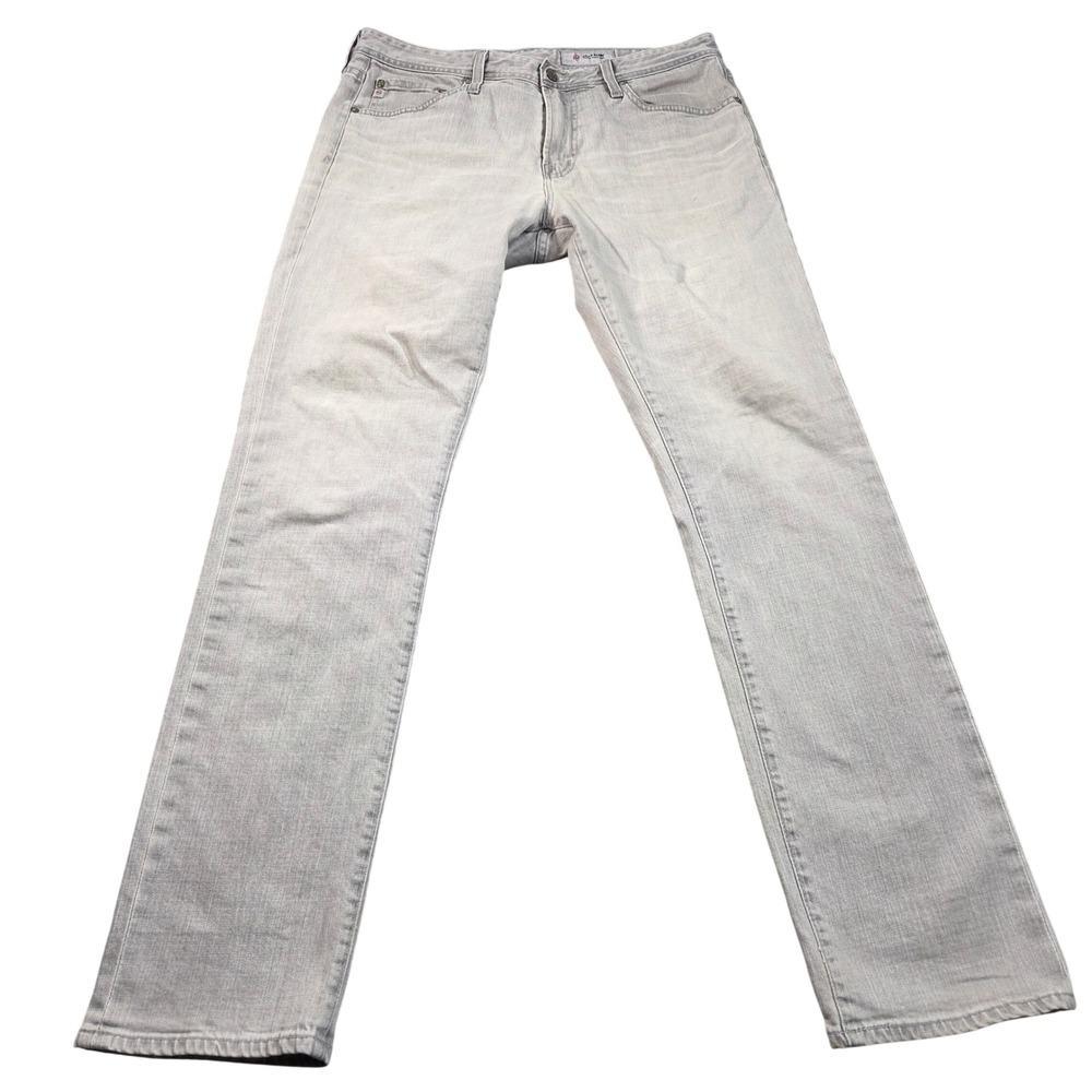 AG Adriano Goldschmied Slim Straight Jeans Mens 34R Gray Stretch